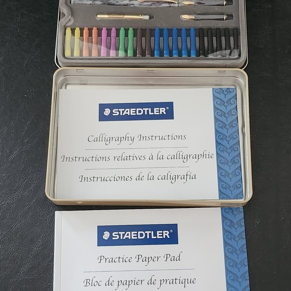 New! Staedtler 33 Piece Calligraphy Set With Interchangeable Points 5 Nibs/ 5 Pl - Picture 10 of 10